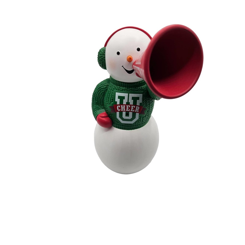 Hallmark Christmas Cheer U University Snowman Motion Activated Cheerleader 2012